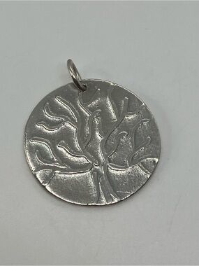 .999 Fine Silver Artisan Tree of Life Round Coin Pendant
